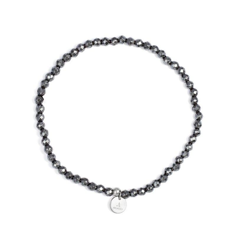 Agato Minerální korálkový náramek s hematitem POL-B13/17G
