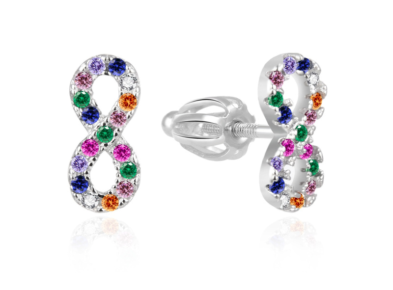 Agato Třpytivé stříbrné náušnice Nekonečno AGT-E171SC