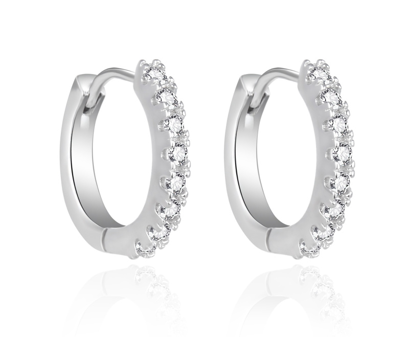 Agato Slušivé kruhové náušnice se zirkony AGT-E201KW