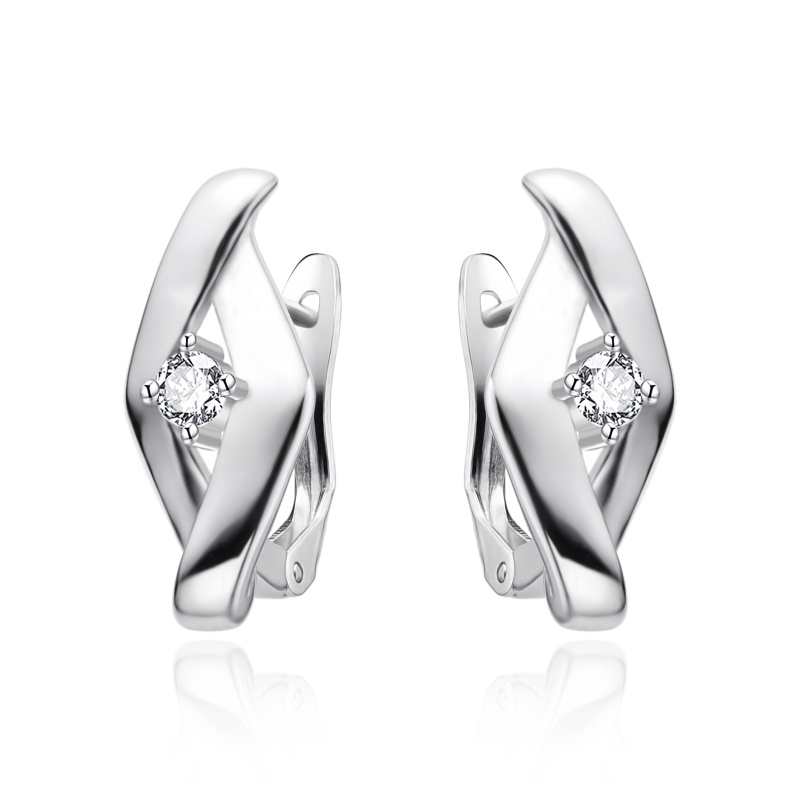 Agato Moderní stříbrné náušnice se zirkonem AGT-E253FW