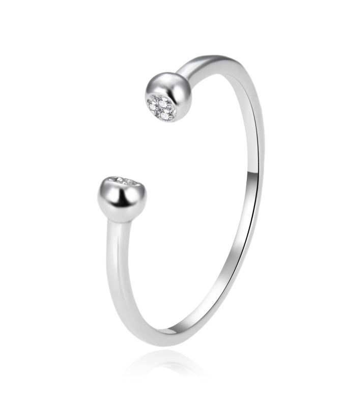 Agato Otevřený stříbrný prsten se zirkony AGT-R45W 62 mm