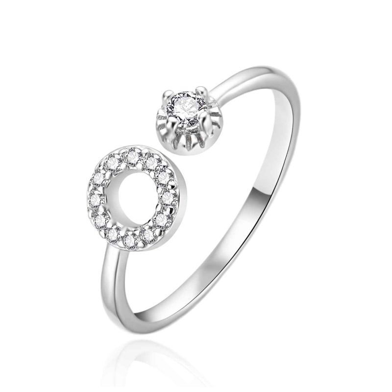 Agato Oslnivý otevřený prsten ze stříbra AGT-R67W 52 mm