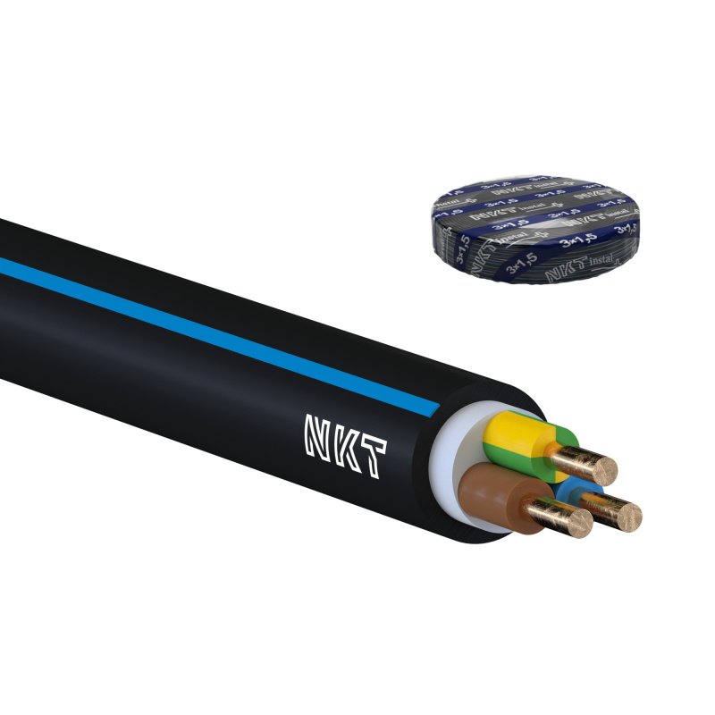 Kabel CYKY-J 3× 1,5 RE 100 m/bal.