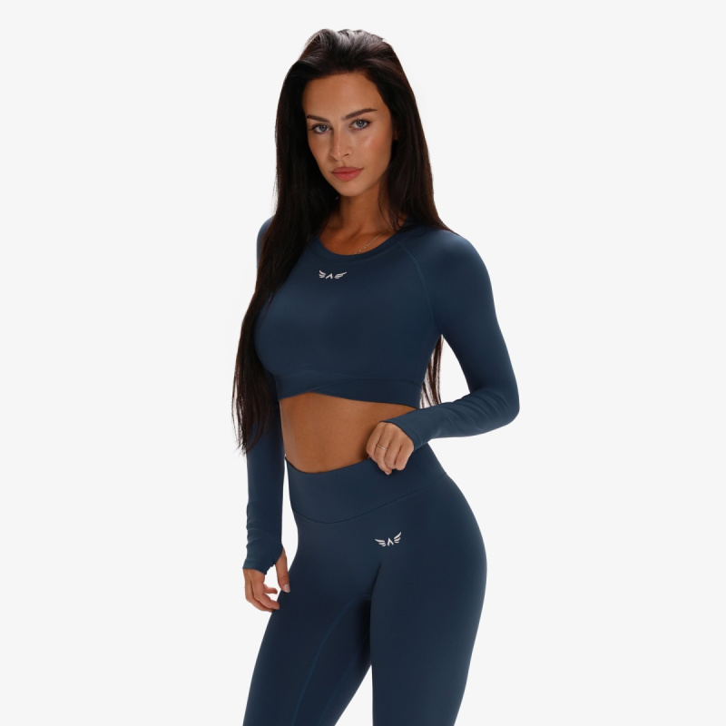 Dámské tričko exalted aura performance s dlouhým rukávem modrá xxs