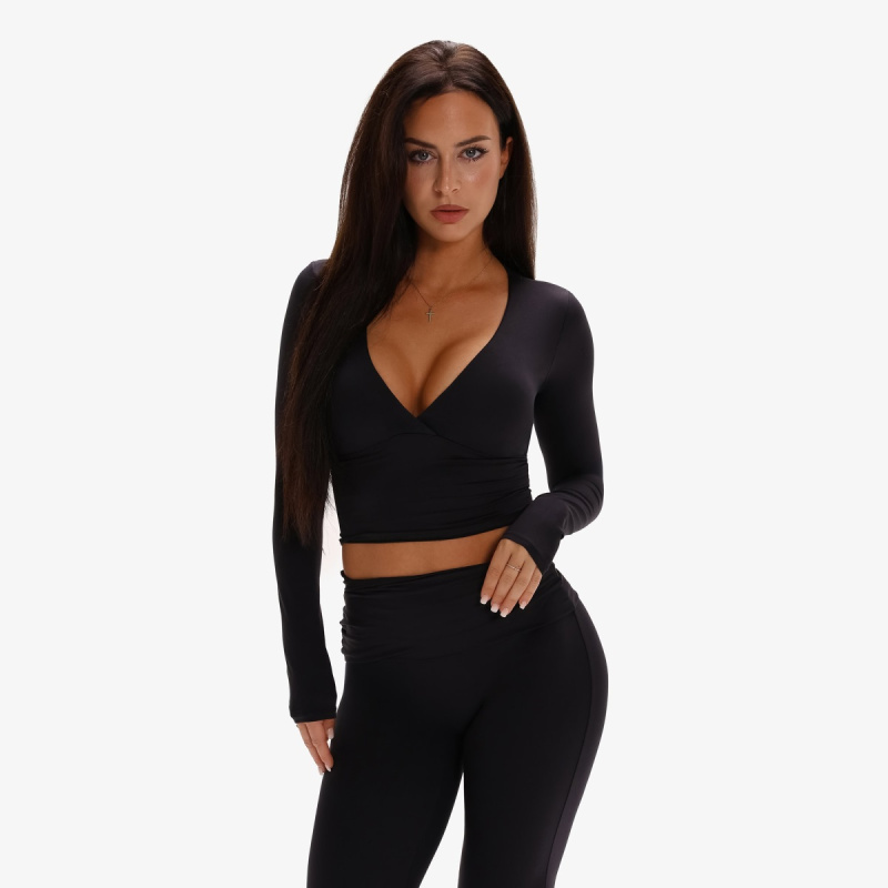 Dámský top s dlouhým rukávem exalted serenity soft touch top černá m