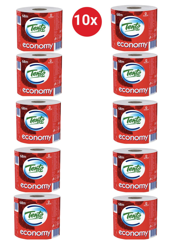 Tento toaletní papír Economy 68 m 1 ks 2-vrstvý, 10x