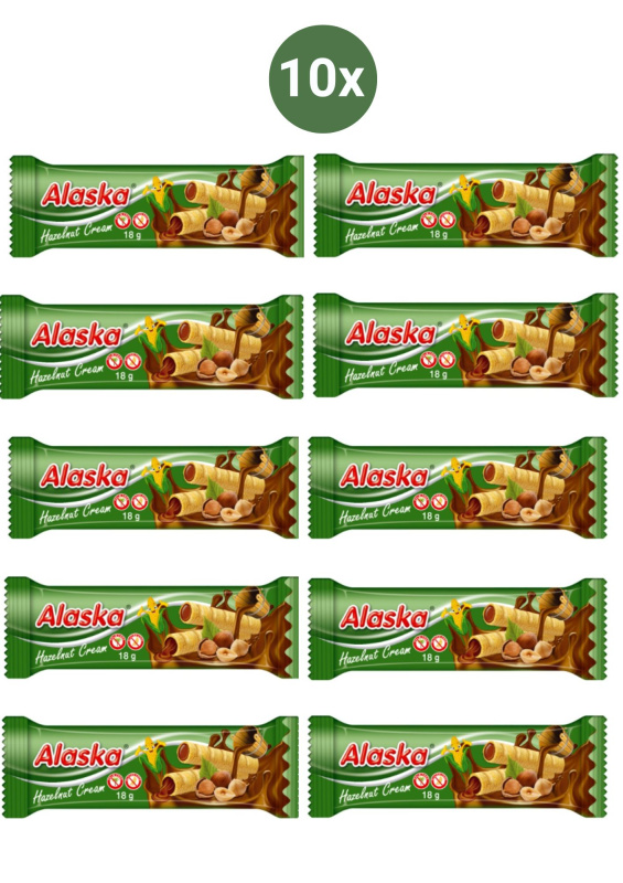 Kukuričné trubičky - lískový oříšek ALASKA 10x18 g