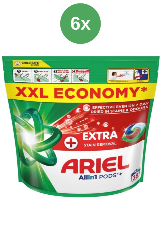 Ariel Plus kapsle Extra Clean sáček 6x38ks