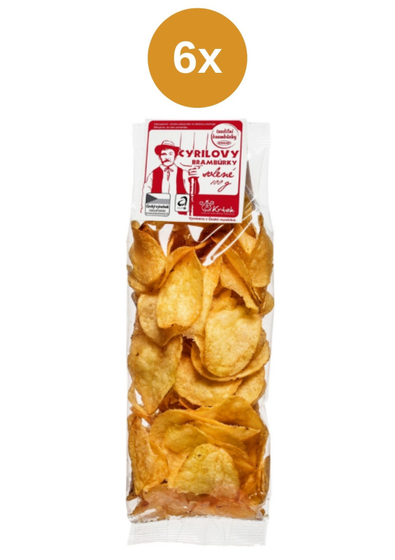 Cyrilovy brambůrky solené 6x100 g