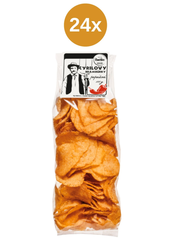 Cyrilovy brambůrky paprikové 24x100 g