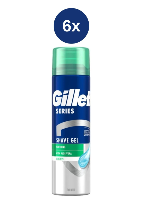Gillette gel na holenÌ 6x200ml Series - Sensitive