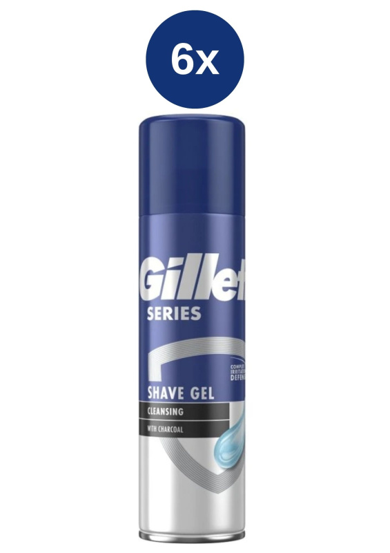 Gillette Gel 6x200ml SERIES Cleansing Charcoal Ks