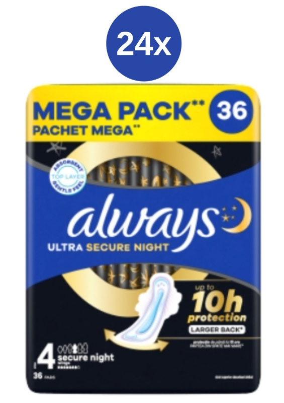 Always vložky Ultra Secure Night 24x36ks