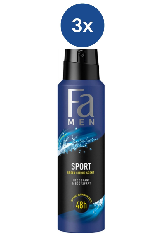 FA Deo Men 3x150ml Sport Ks