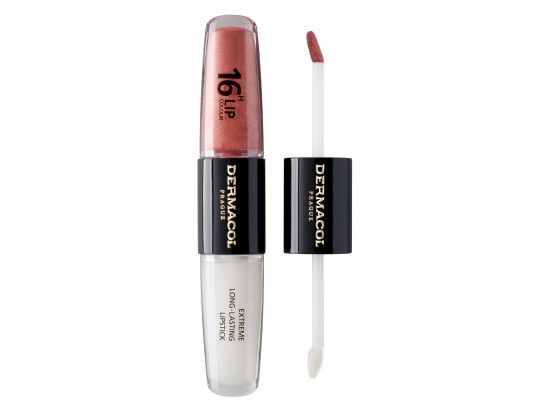 Dermacol 16H Lip Colour dlouhotrvající rtěnka a lesk na rty odstín 05 Sparkling Muse 2x4 ml