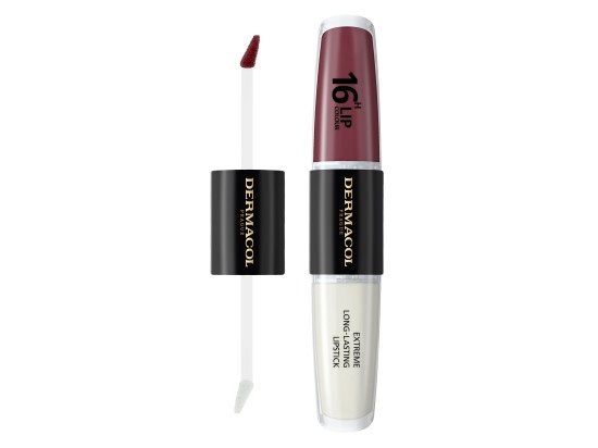 Dermacol 16H Lip Colour dlouhotrvající rtěnka a lesk na rty odstín 12 Trouble Free 2x4 ml