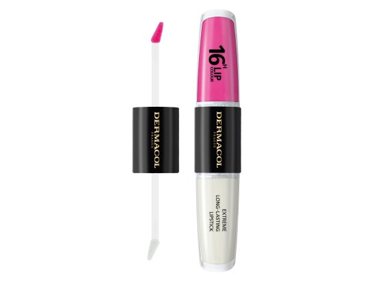 Dermacol 16H Lip Colour dlouhotrvající rtěnka a lesk na rty odstín 18 Cotton Candy 2x4 ml