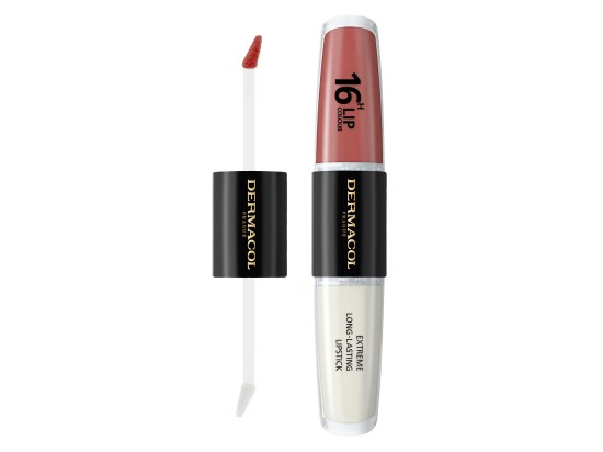 Dermacol 16H Lip Colour dlouhotrvající rtěnka a lesk na rty odstín 23 Mocha Brown 2x4 ml