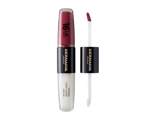 Dermacol 16H Lip Colour dlouhotrvající rtěnka a lesk na rty odstín 28 Royal Peony 2x4 ml