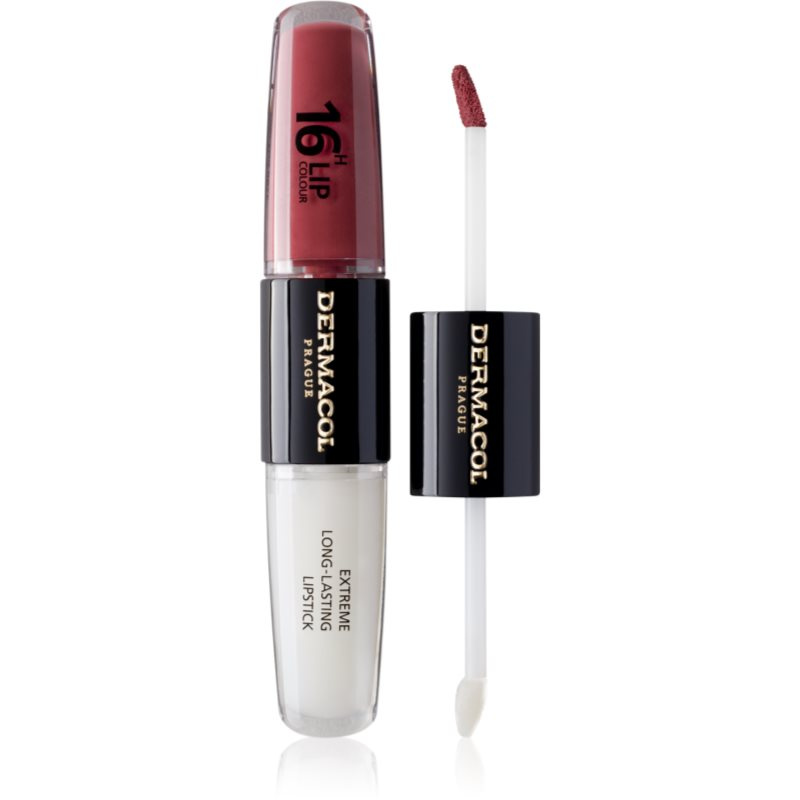Dermacol 16H Lip Colour dlouhotrvající rtěnka a lesk na rty odstín 35 Sugar Plum 2x4 ml