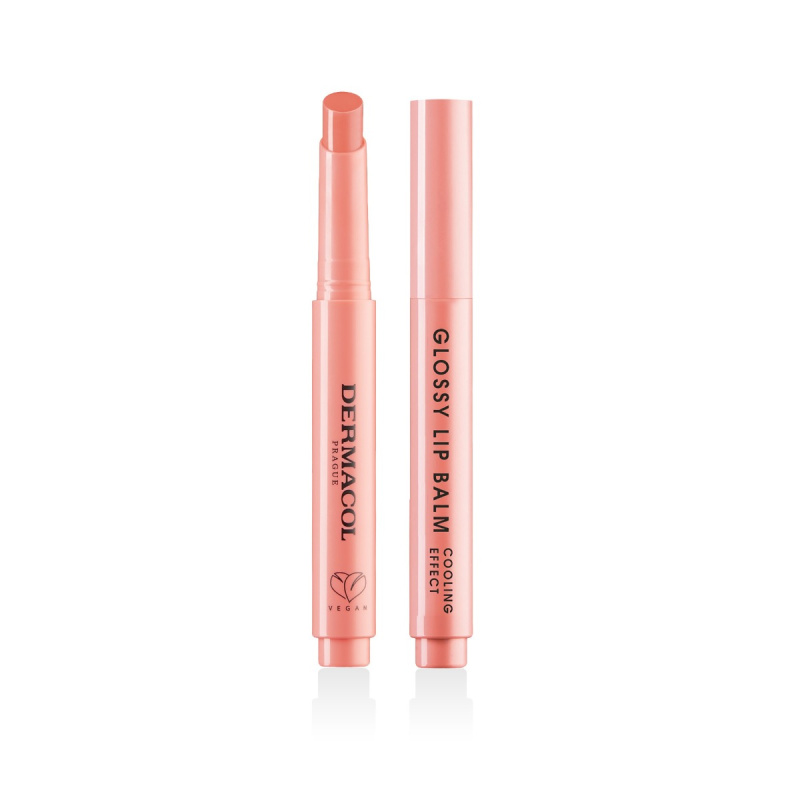 Dermacol Glossy Lip Balm pečující lesk na rty s chladivým účinkem vůně 03 Peach 2.2 g