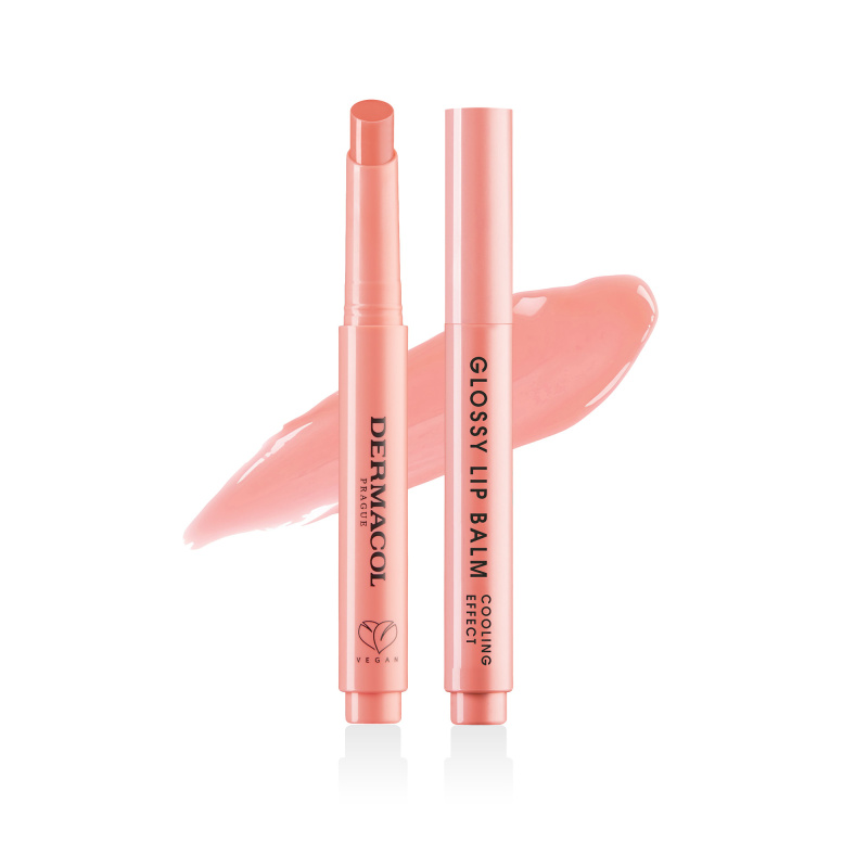 Dermacol Glossy Lip Balm pečující lesk na rty s chladivým účinkem vůně 03 Peach 2.2 g