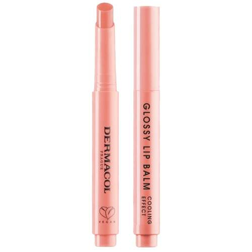 Dermacol Glossy Lip Balm pečující lesk na rty s chladivým účinkem vůně 03 Peach 2.2 g
