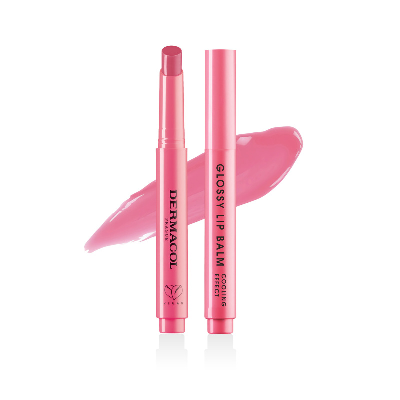 Dermacol Glossy Lip Balm pečující lesk na rty s chladivým účinkem vůně 04 Lychee 2.2 g