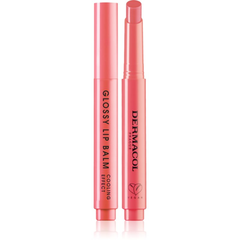 Dermacol Glossy Lip Balm pečující lesk na rty s chladivým účinkem vůně 05 Strawberry 2.2 g
