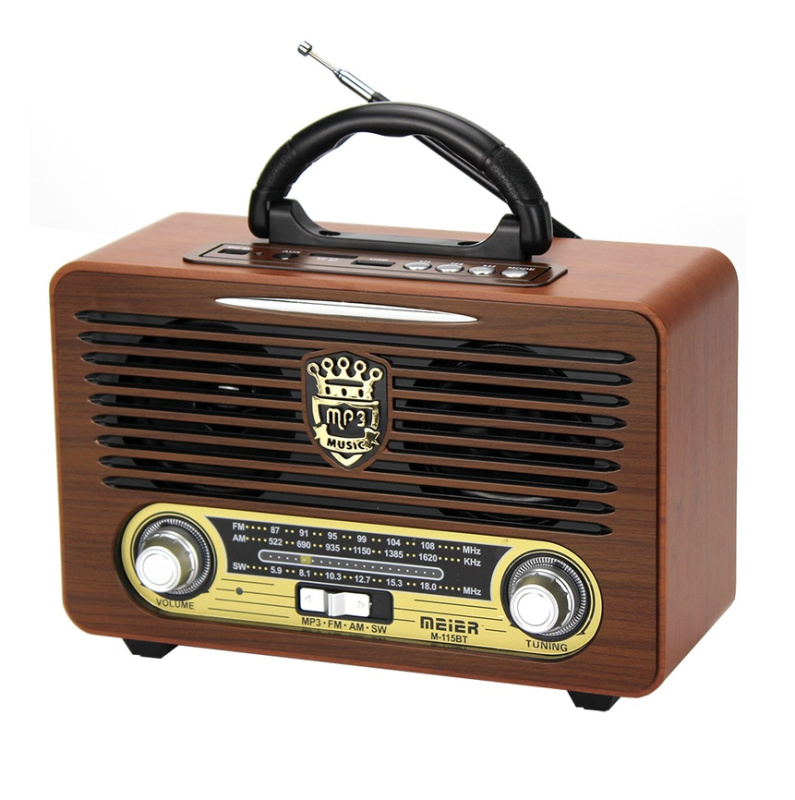 MEIER Nabíjecí retro Bluetooth reproduktor s FM rádiem Meier M-115BT (USB / SD / MP3)