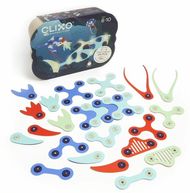 CLIXO - Ocean Creatures magnetická stavebnice, 24 kusů