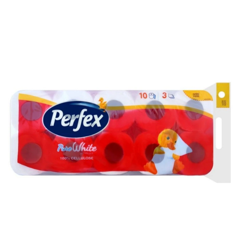 Toaletní papír Perfex - 3vrstvý, bílý, 10 rolí