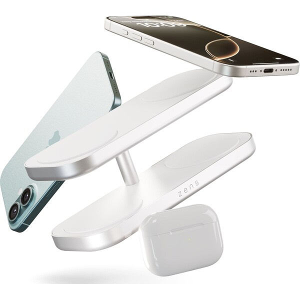 ZENS Quattro Charger Pro 4 MagSafe/Qi2 nabíjecí stanice (4x 15W) bílá