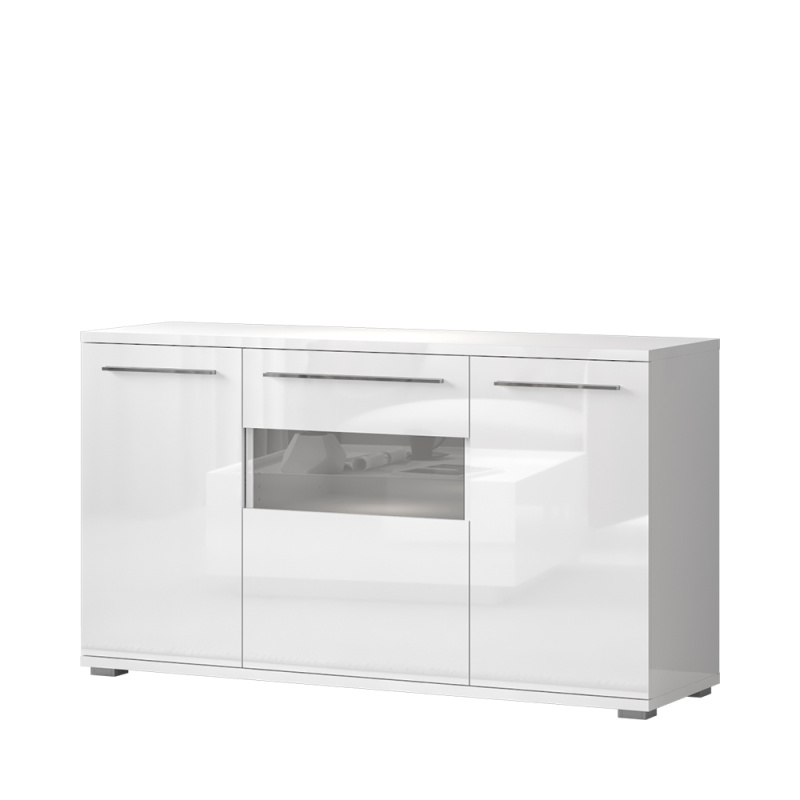 Komoda PIANO K150-3KS/PN bílá lesk