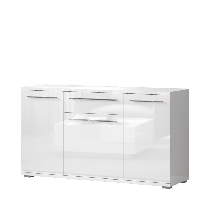 Komoda PIANO K150-3K1F/PN bílá lesk