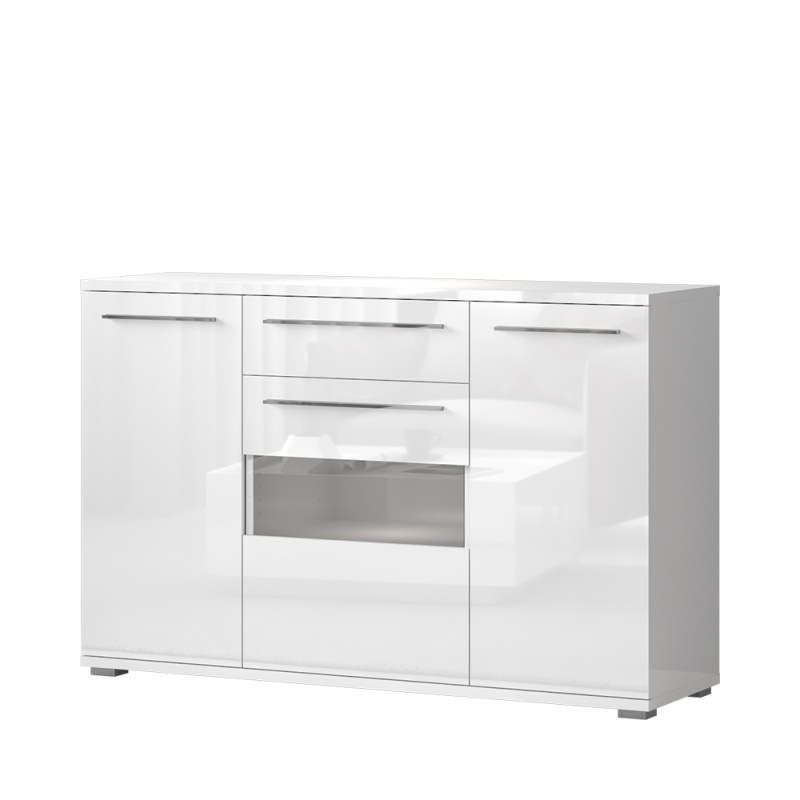 Komoda PIANO K150V-3KS1F/PN bílá lesk