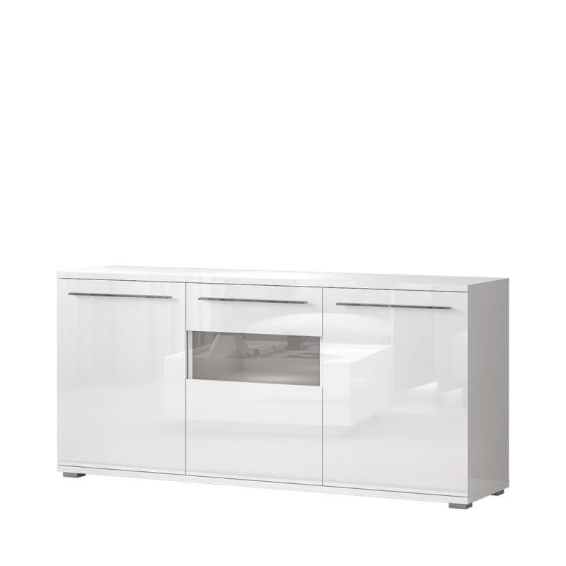 Komoda PIANO K180-3KS/PN bílá lesk
