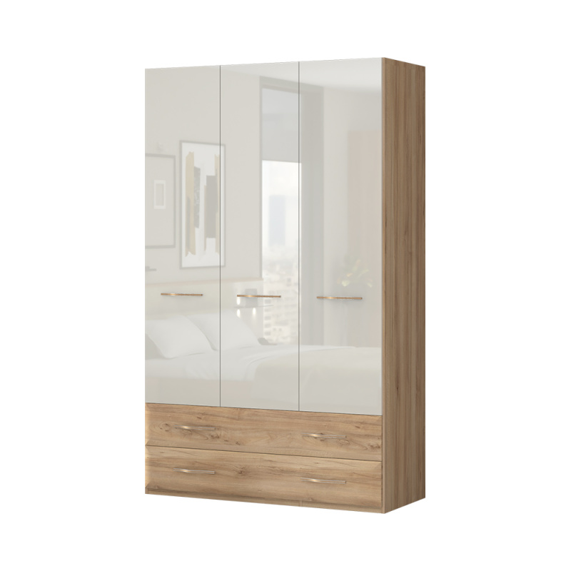 Skříň GALA - P32/GL ořech pacific/béžová lesk