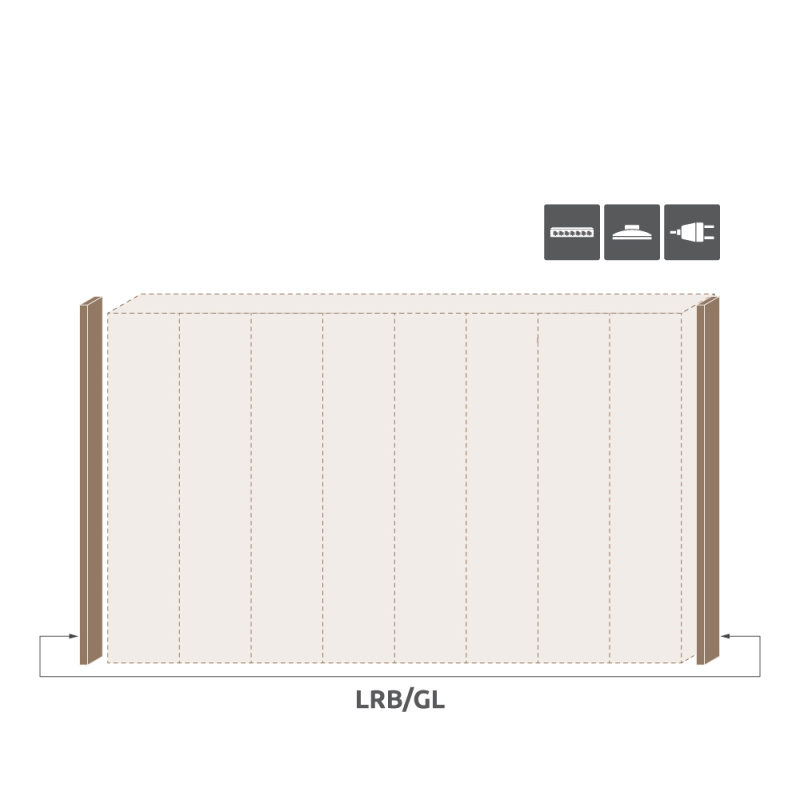 Lišta boční s LED osvětlením GALA LRB/GL ořech pacific