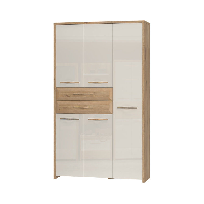 Skříň GALA - V52 - ořech pacific/béžová lesk