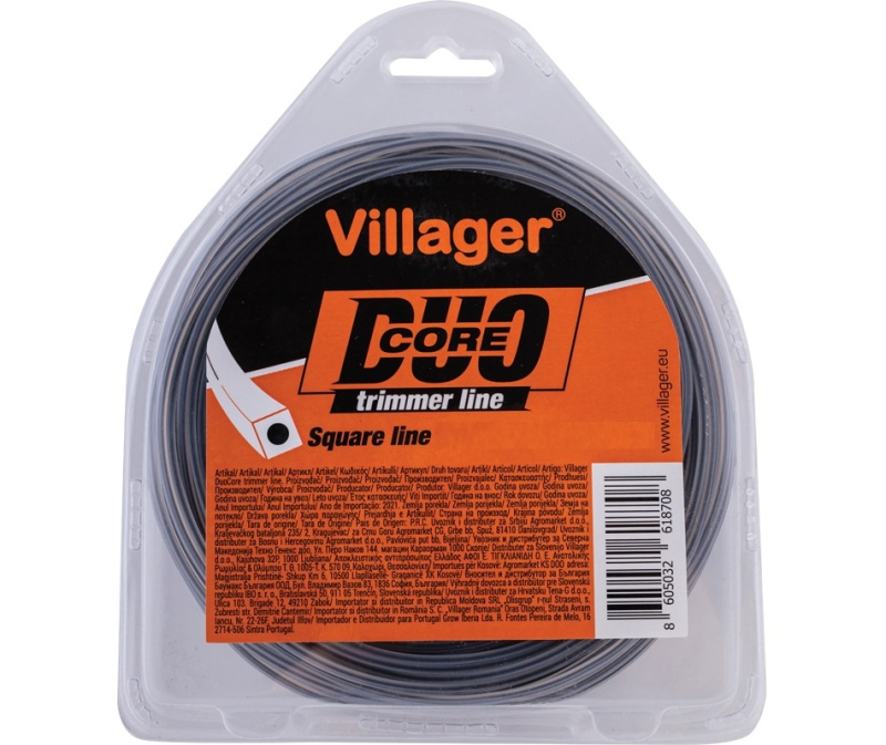 Hranatá struna do vyžínače Villager Duo Core 3 mm × 50 m 3926.90.97