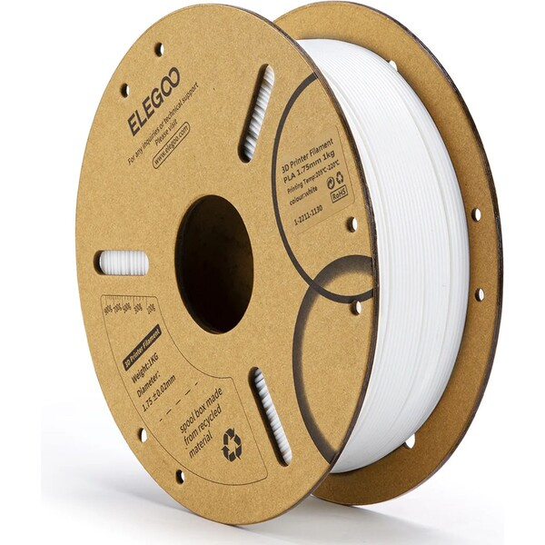 Elegoo PLA Bílá / bílý 1,75 mm 1 kg Bílá
