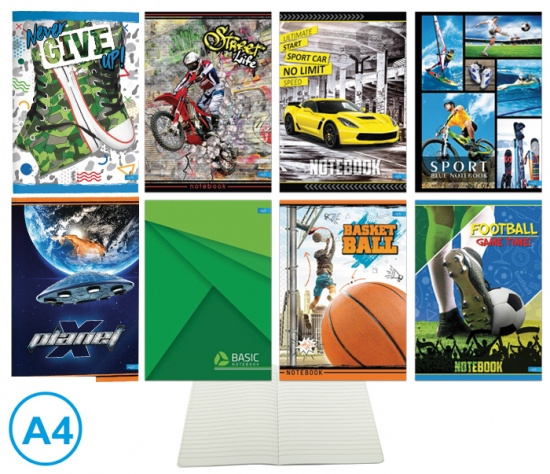 Sešit A4 linka 52l Basic boys LASTVA