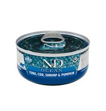 KONZERVA N&D CAT OCEAN TUNA, COD, SHRIMP & PUMPKIN 70 GR