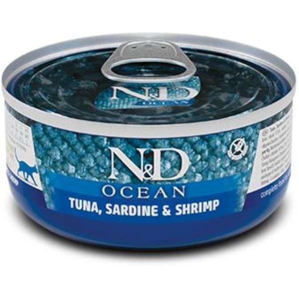 KRMIVO N&D CAT OCEAN TUNA, SARDINE & SHRIMP 70 GR