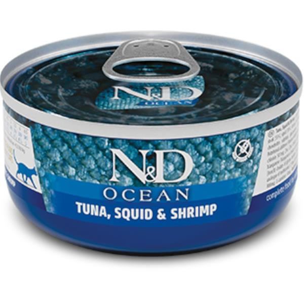 KRMIVO N&D CAT OCEAN TUNA, SQUID & SHRIMP 70 GR