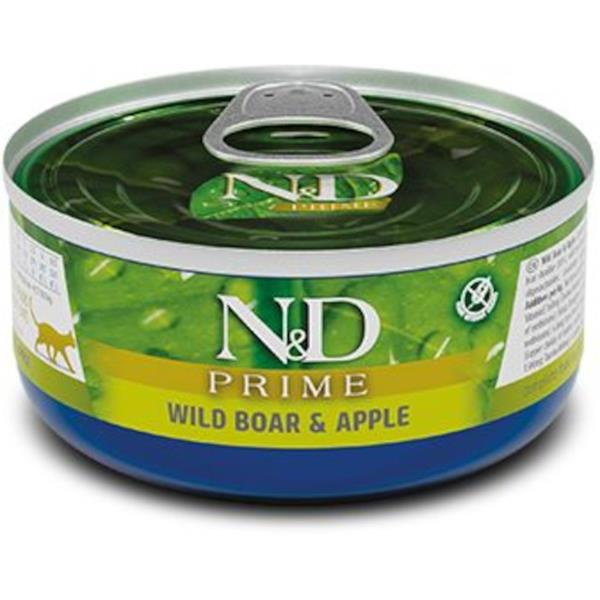 KRMIVO N&D CAT PRIME WILD BOAR & APPLE 70 GR