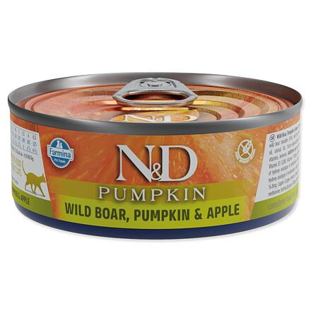 KONZERVA N&D CAT WILD BOAR, PUMPKIN & APPLE 70 GR