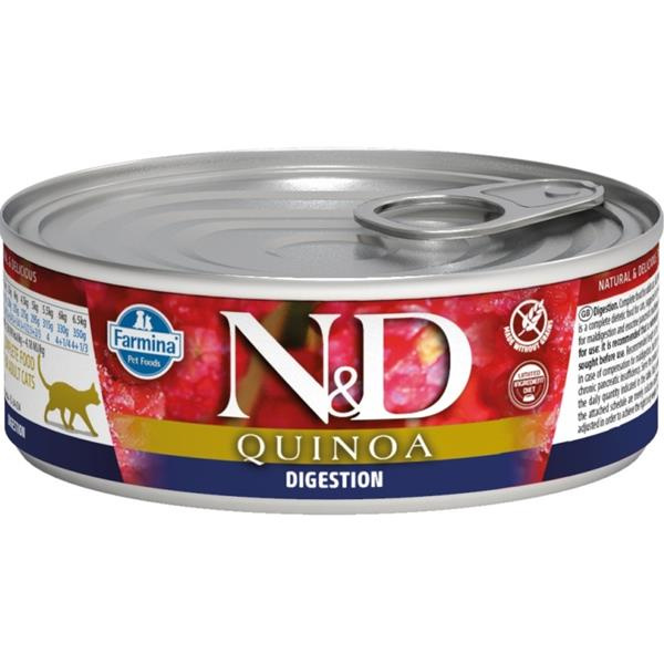 N&D CAT QUINOA Digestion Lamb & Fennel 80 g + 1ks ZDARMA
