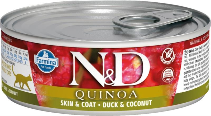 N&D CAT QUINOA Duck & Coconut 80 g + 1ks ZDARMA
